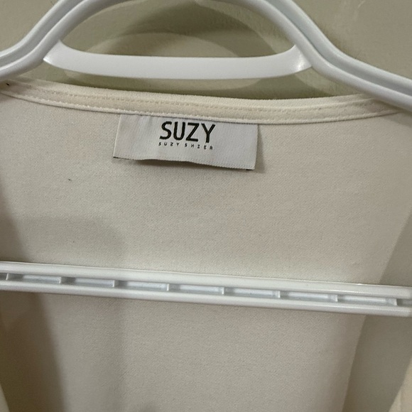 Suzy Shier Cream Open-Front Jacket - Picture 4 of 7